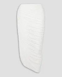 Norma Kamali Diana ruched stretch-jersey midi skirt - White White