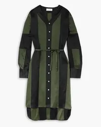 Wales Bonner Genius striped satin dress - Green Green