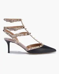 Valentino Garavani Rockstud two-tone leather pumps - Black Black