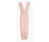 Ruched stretch-jesey midi dress - Pink