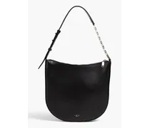 Arc leather shoulder bag - Black