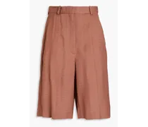 Slub woven shorts - Brown