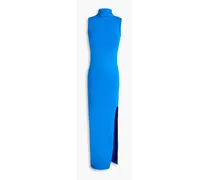 Cutout stretch-jersey maxi dress - Blue
