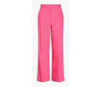 Slub woven straight-leg pants - Pink