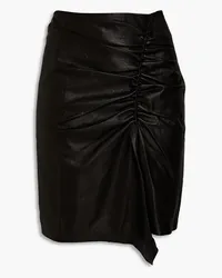 IRO Kawaii ruched leather mini skirt - Black Black