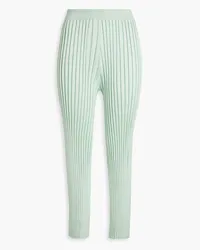 Jil Sander Ribbed-knit flared pants - Green Green