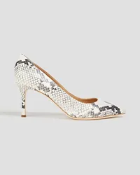 Sergio Rossi New Secret snake-effect leather pumps - White White