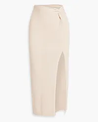 NICHOLAS Azora twist-front ribbed-knit midi skirt - Neutral Neutral