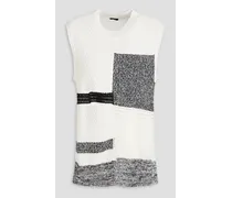 Patchwork-effect cotton vest - White