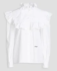 Philosophy Di Lorenzo Serafini Ruffled embroidered cotton-poplin blouse - White White