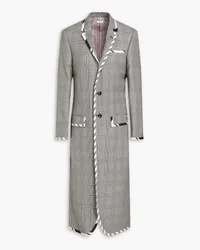 Thom Browne Prince of Wales checked wool coat - Black Black