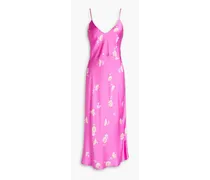 Sabelia floral-print silk-satin slip dress - Pink