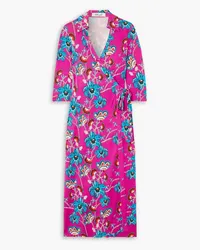 Diane von Furstenberg Abigail floral-print silk-jersey wrap dress - Purple Purple