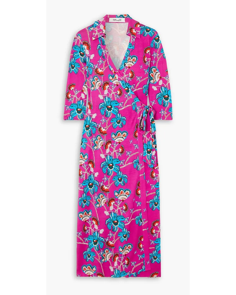 Diane von Furstenberg Abigail floral-print silk-jersey wrap dress - Purple Purple