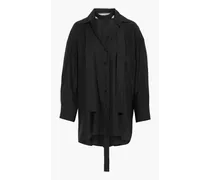 Tie-neck silk crepe de chine shirt - Black