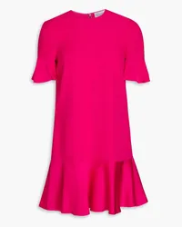 RED Valentino Satin-trimmed ruffled crepe mini dress - Pink Pink