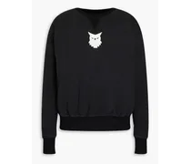 Embroidered cotton-jersey sweatshirt - Gray