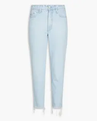 Nobody Denim Bessette cropped faded high-rise slim-leg jeans - Blue Blue