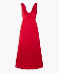 EMILIA WICKSTEAD Filippa pleated bustled duchesse-satin dress - Red Red