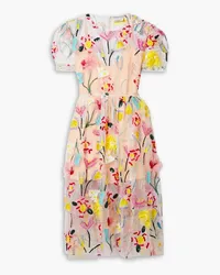 ASHISH Embellished silk-organza midi dress - Multicolor Multicolor