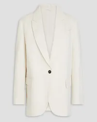 Brunello Cucinelli Bead-embellished twill blazer - White White