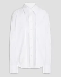 Victoria Beckham Chiffon-trimmed cotton-poplin shirt - White White