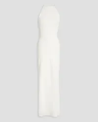 GALVAN Cutout ribbed-knit maxi dress - White White