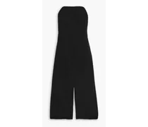 Strapless silk midi dress - Black