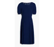 Pleated jacquard dress - Blue