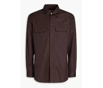 Cotton-poplin shirt - Brown