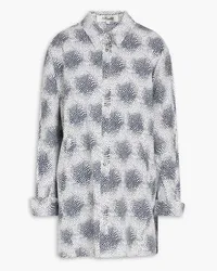 Diane von Furstenberg Caleb printed stretch-cotton poplin shirt - Blue Blue