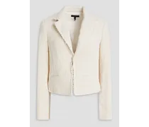 Elle cotton-tweed blazer - White