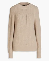 Joseph Stitch ribbed cotton, wool and cashmere-blend sweater - Neutral Neutral