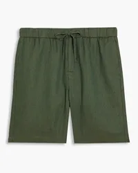 Frescobol Carioca Felipe linen and cotton-blend drawstring shorts - Green Green