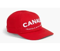 Embroidered cotton-canvas baseball cap - Red