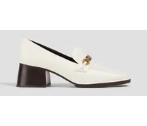 Perrine embellished leather loafers - White