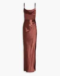 NICHOLAS Arabella draped satin gown - Brown Brown