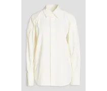 Cotton-blend twill shirt - White