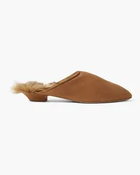 KHAITE Otto shearling mules - Brown Brown