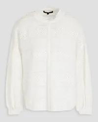 Maje Broderie anglaise cotton shirt - White White