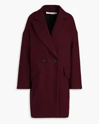 IRO Lakos double-breasted wool-blend twill coat - Burgundy Burgundy