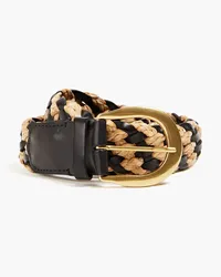 Zimmermann Woven leather and raffia belt - Black Black