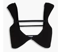 Veleiro stretch-shell bra top - Black