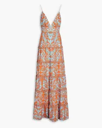 Alice + Olivia Alice Olivia - Forever Yours Sienna paisley-print crepe de chine maxi dress - Orange Orange