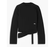 Felpa cutout appliquéd cotton-jersey sweatshirt - Black
