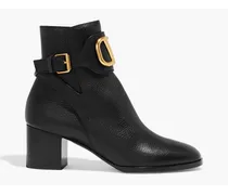 VLOGO pebbled-leather ankle boots - Black