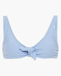 Heidi Klein Knotted ribbed bikini top - Blue Blue