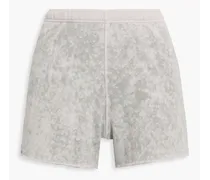 Printed French cotton-terry shorts - Purple