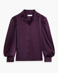 Frame Denim Gathered silk-satin shirt - Purple Purple