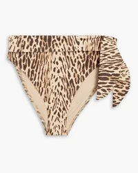 Zimmermann Knotted leopard-print high-rise bikini briefs - Animal print Animal